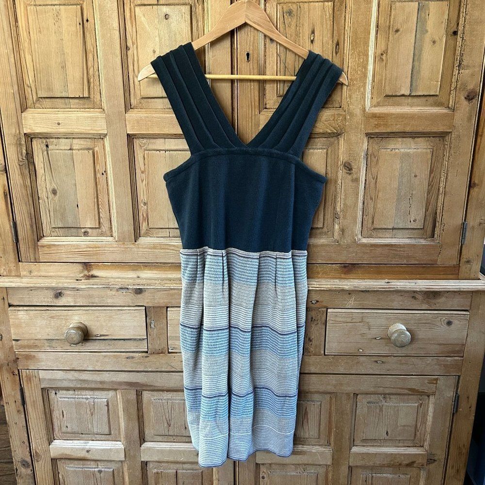 Knitted & Knotted Anthro Size‎ Medium Dress V-Neck V-Back Glitter Striped NWT